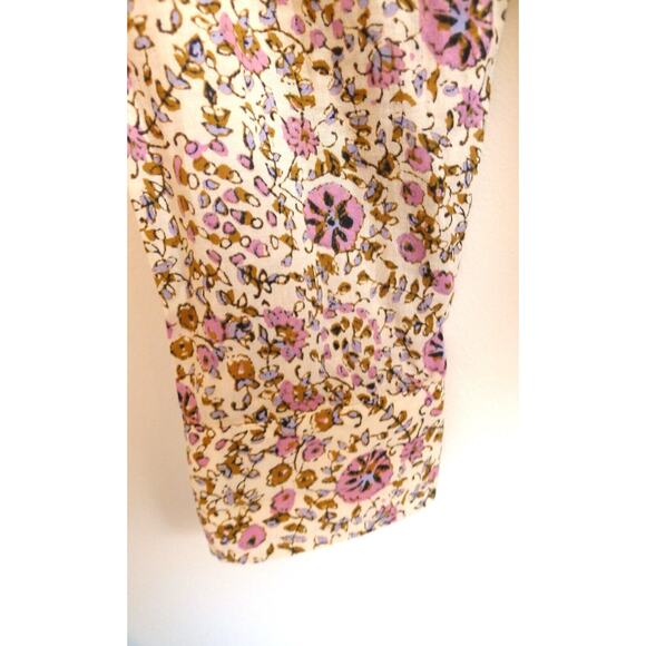 XIRENA Beau Button Down Oversized Boyfriend Shirt Top Ivy Vines Tan S $180 - Picture 7 of 16